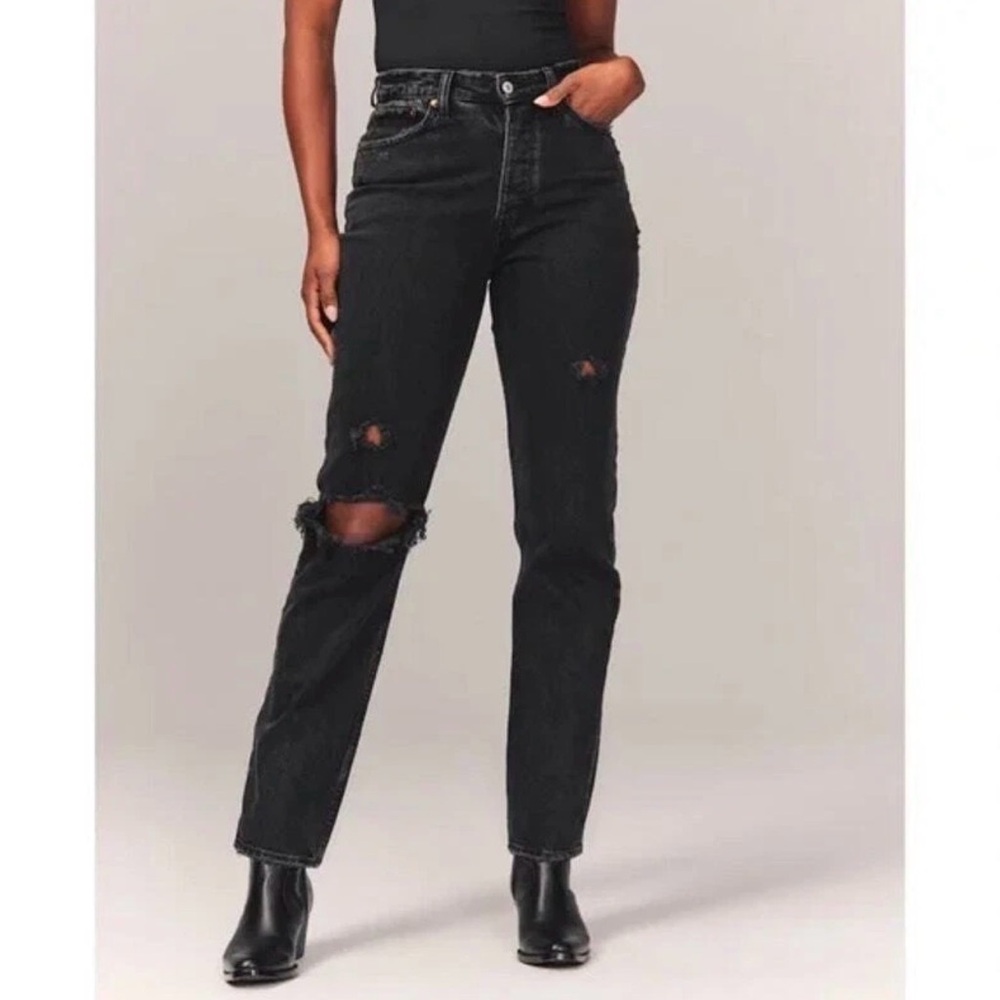 Abercrombie & Fitch The Dad Jeans in Black Size 6/28